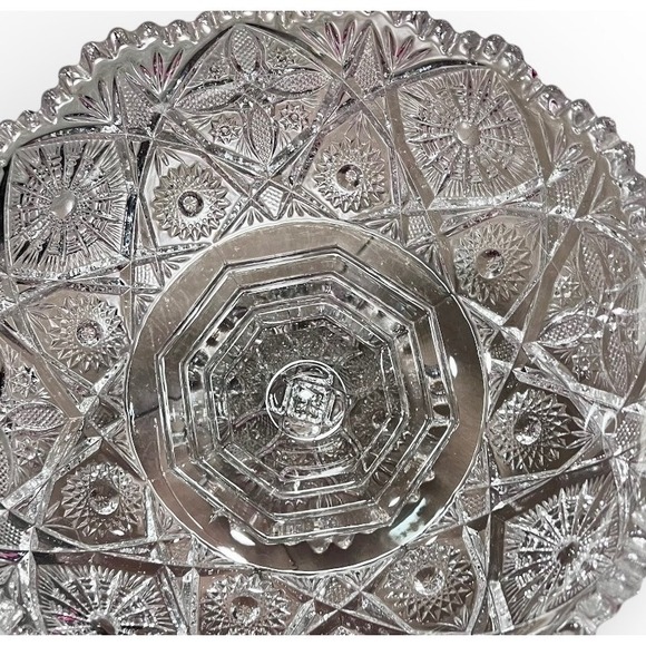 Vintage Imperial Glass Company
"Fancy Flowers" pattern #737 clear footed bowl - Picture 3 of 14